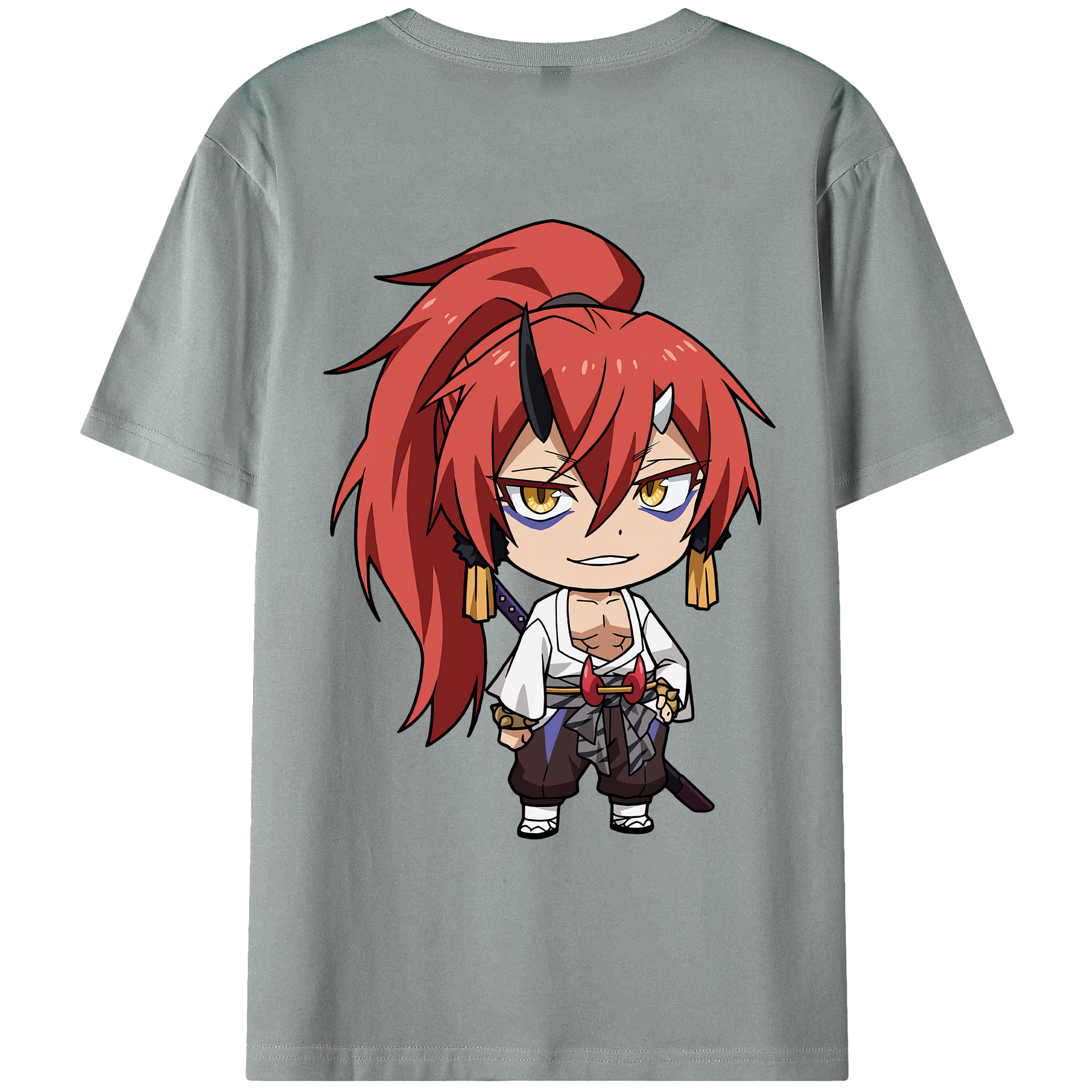 （画像用） 転スラ Regarding Reincarnated to Slime 綿100％ メンズ半袖Tシャツ（バックプリント） 通気性